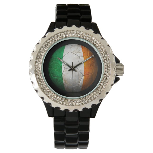 Worldwide Irish Flagga Football Soccer Ball Armbandsur (Framsida)