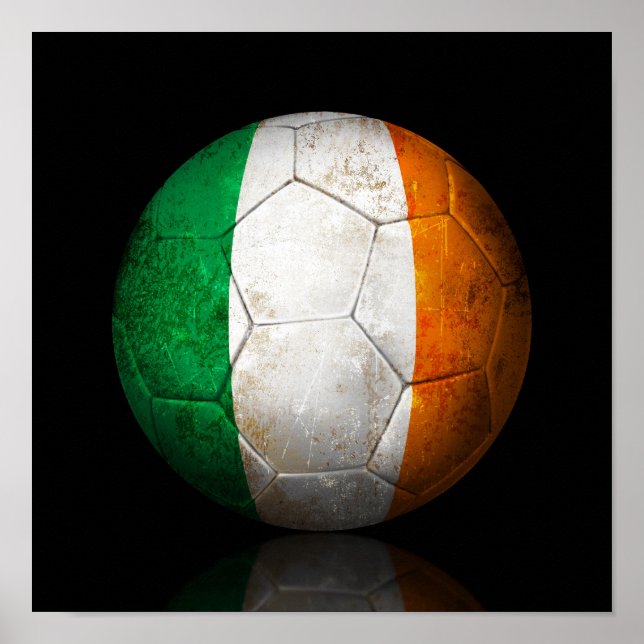 Worldwide Irish Flagga Football Soccer Ball Poster (Framsidan)