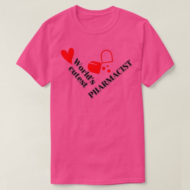 Worldx27s Cutest Pharmacist Lekaste manar-presentk T Shirt (Design framsida)
