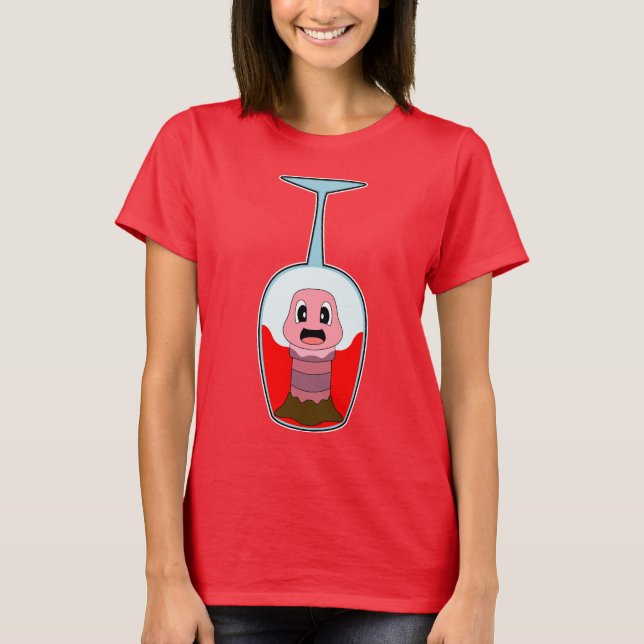 Worm Red wine T Shirt (Framsida)