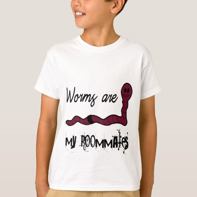 Worms are my roommates t shirt (Framsida)