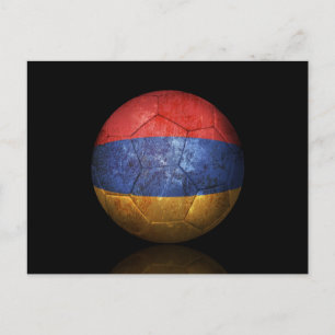 Worn Armenian Flagga Football Ball Vykort