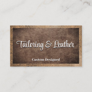 Worn Brown Leather Visitkort