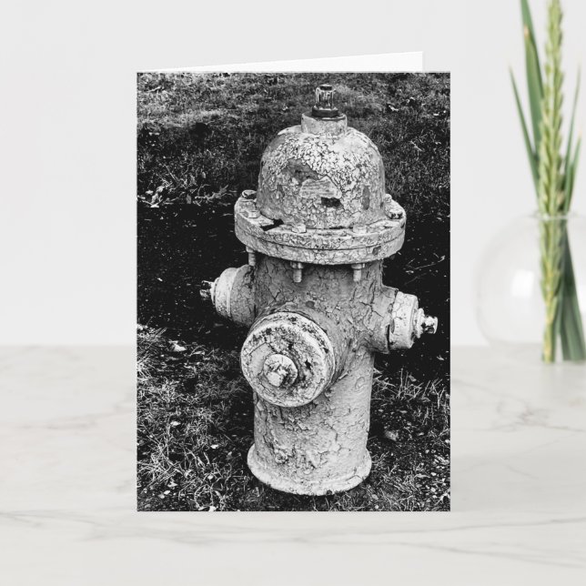 Worn Chipped Rusty Old Fire Hydrant Photo Kort (Framsida)