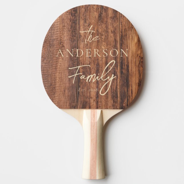 Worn Cutting Board Hand Written Family Name Pingisracket (Framsidan)