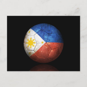 Worn Filipino Flagga Football Soccer Ball Vykort