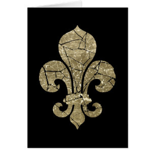Worn Fleur De Lis Hälsningskort