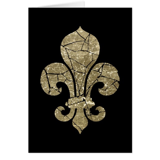 Worn Fleur De Lis Hälsningskort (Framsidan)