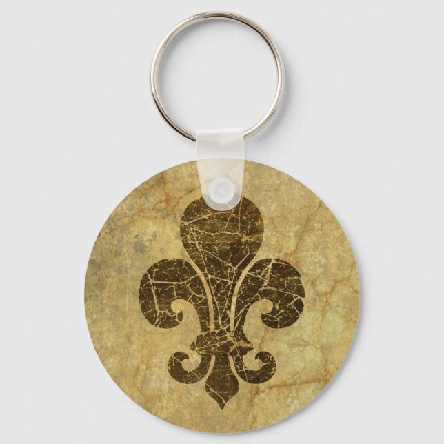 Worn Fleur De Lis Nyckelring (Framsida)