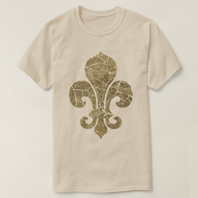 Worn Fleur De Lis T Shirt (Design framsida)