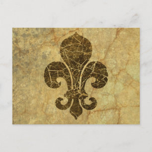 Worn Fleur De Lis Vykort