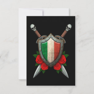 Worn Italy Flagga Shield och Swords med Ro