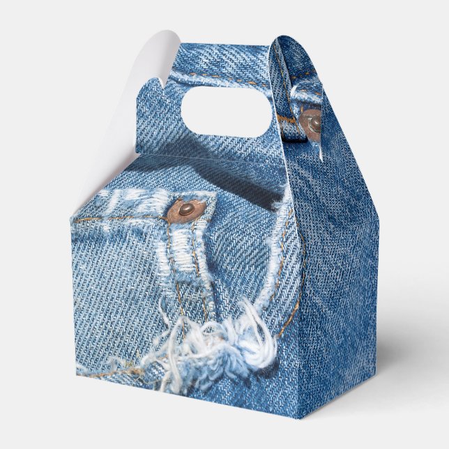 Worn Jeans Favor Box Presentaskar (Framsidan Sidan)