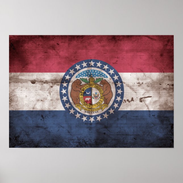 Worn Missouri Flagga; Poster (Framsidan)