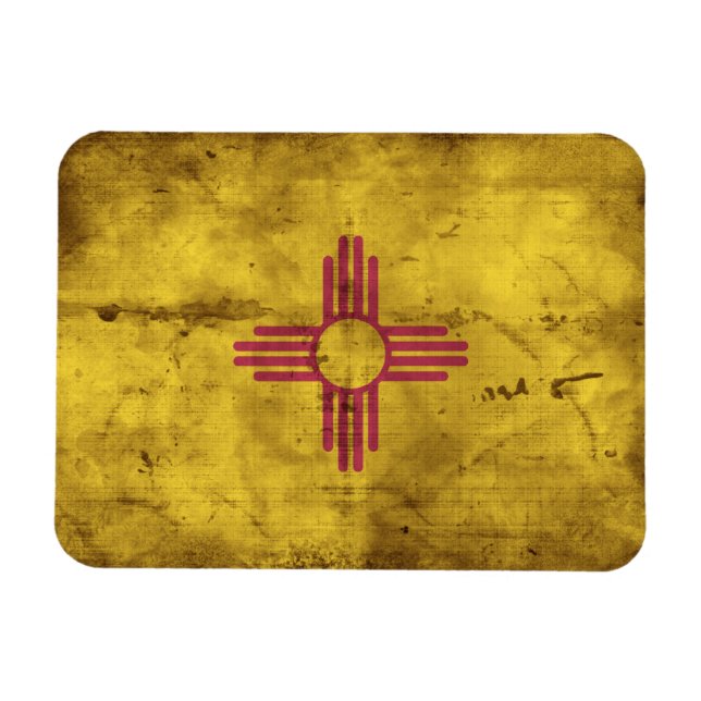 Worn New mexico Flagga. Magnet (Horisontell)