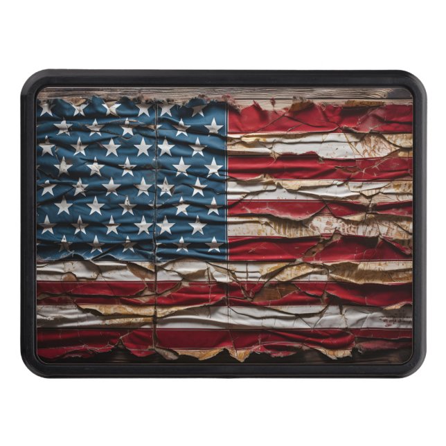 Worn och västerut Patriotic American flagga Dragkroksskydd (Framsidan)