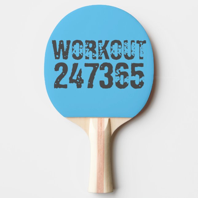 Worn out and scratched text Workout 247365 blue Pingisracket (Framsidan)