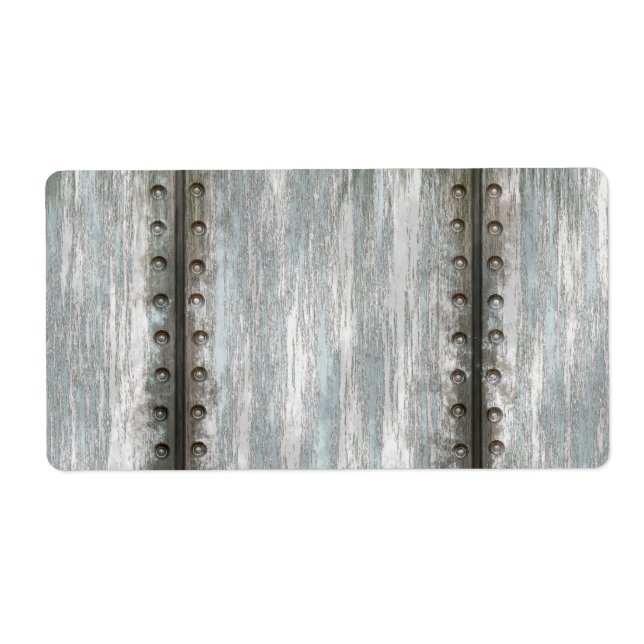 Worn Riveted Metall Grunge Texturerad Fraktsedel (Framsidan)