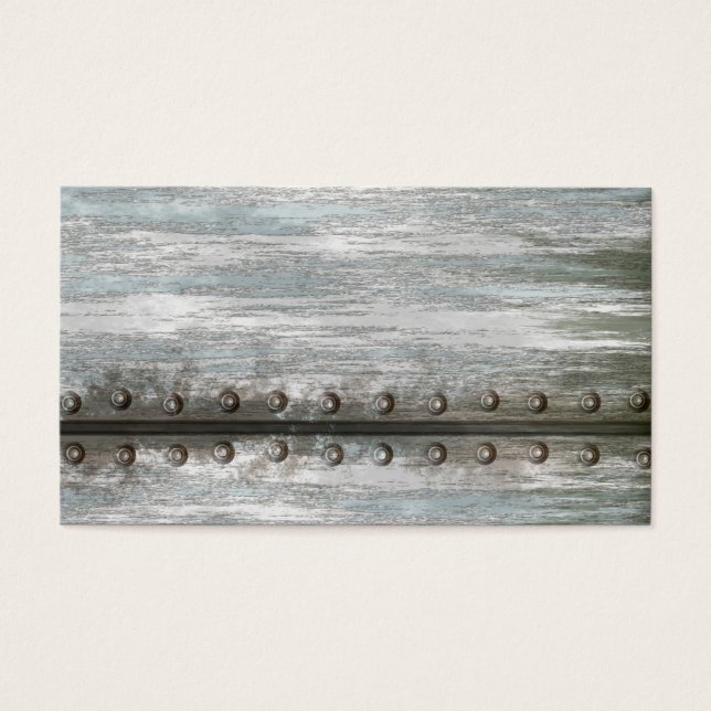 Worn Riveted Metall Grunge Texturerad Visitkort (Framsidan)