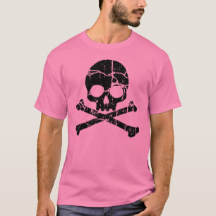 Worn Rosa Skull och Crossbone T Shirt