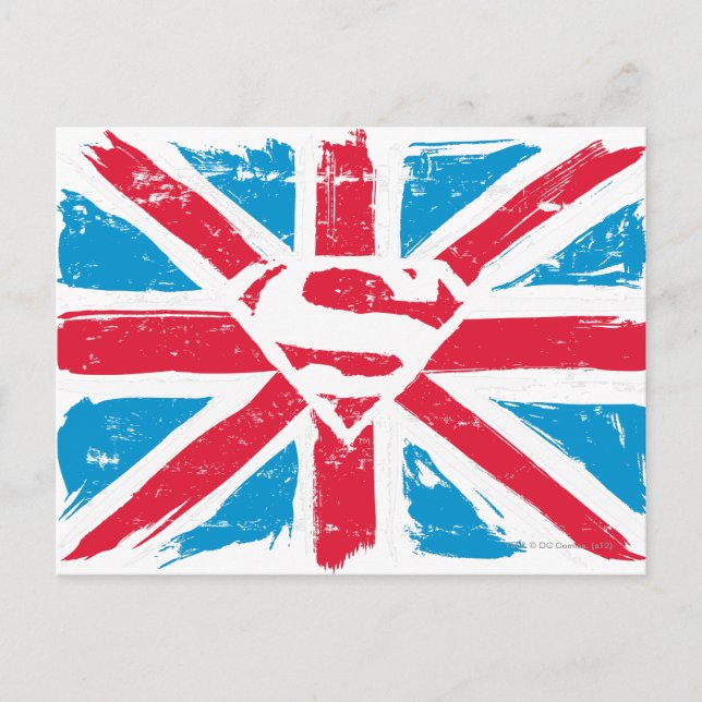 Worn S-Shield over Flagga Vykort (Framsida)