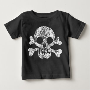 Worn Skull och Crossbone Baby T-Shirt