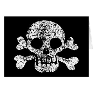 Worn Skull och Crossbone Hälsningskort