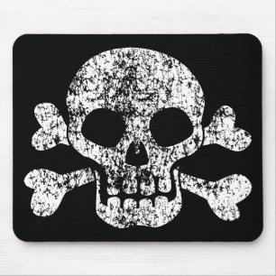 Worn Skull och Crossbone Musmatta