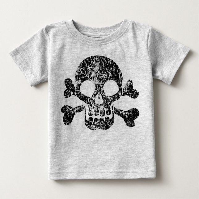 Worn Skull och Crossbone T Shirt (Framsida)