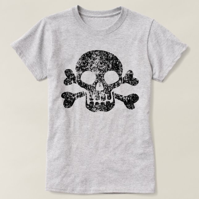 Worn Skull och Crossbone Tröja (Design framsida)