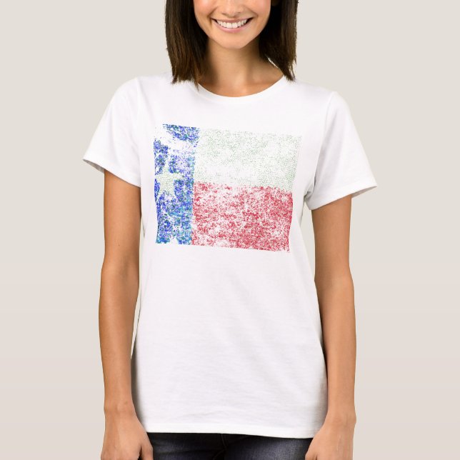 Worn Texas Flagga T Shirt (Framsida)