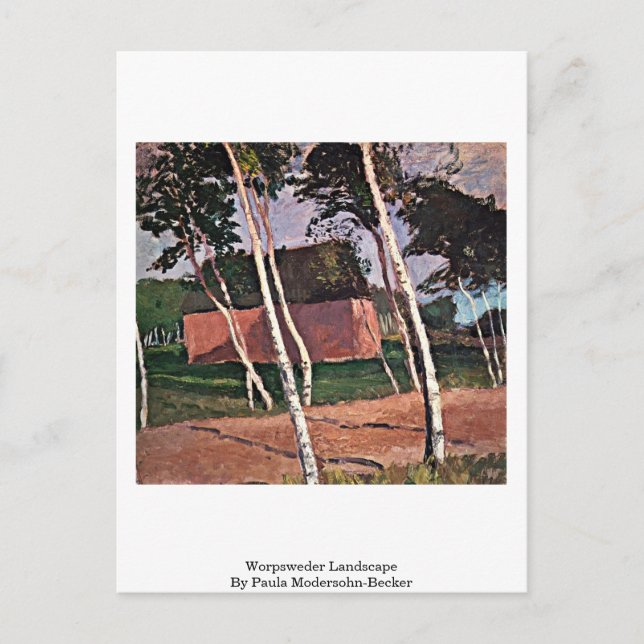 Worpsweder liggande av Paula Modersohn-Becker Vykort (Framsida)