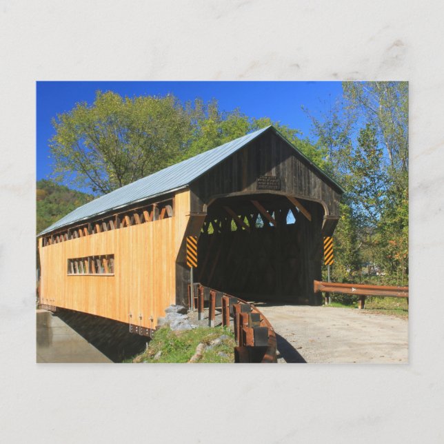 Worrall Covered Bridge Rockingham Vermont Vykort (Framsida)