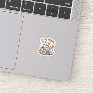 Worried Bunny Snack Alert Sticker Klistermärken