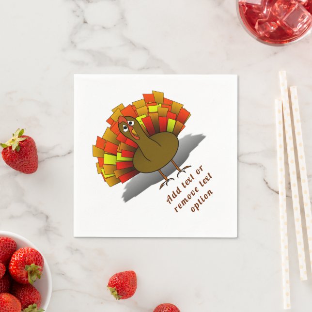 Worried Turkey Thanksgiving  Pappersservett (Insitu)