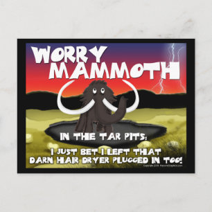 Worry Mammoth Postcards Vykort