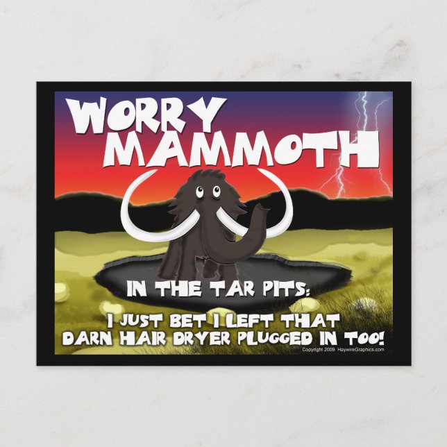 Worry Mammoth Postcards Vykort (Framsida)