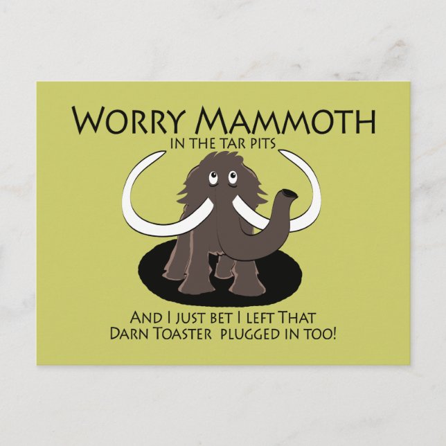 Worry Mammoth Vykort (Framsida)