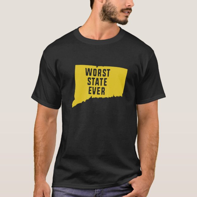 Worst State Ever Connecticut T Shirt (Framsida)
