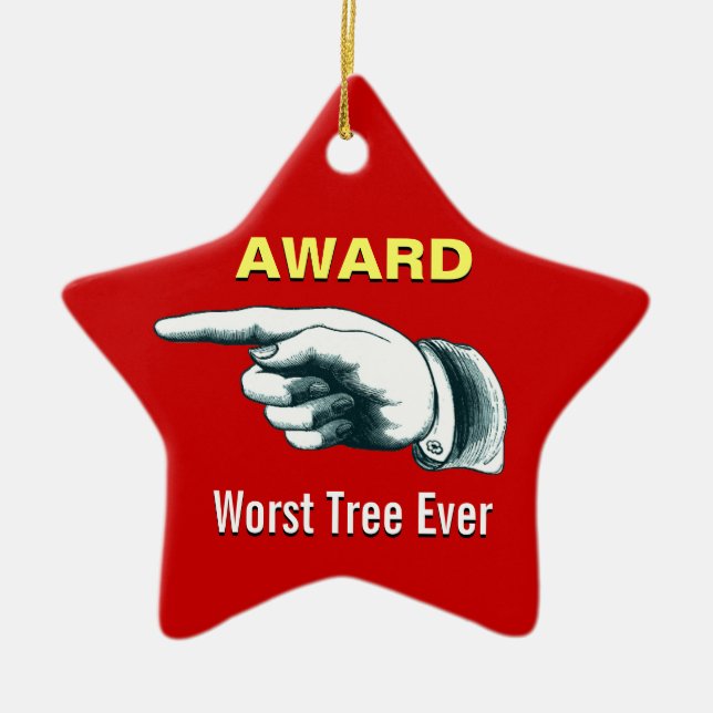 "Worst Träd någonsin" utmärkelse Julgransprydnad Keramik (Framsidan)