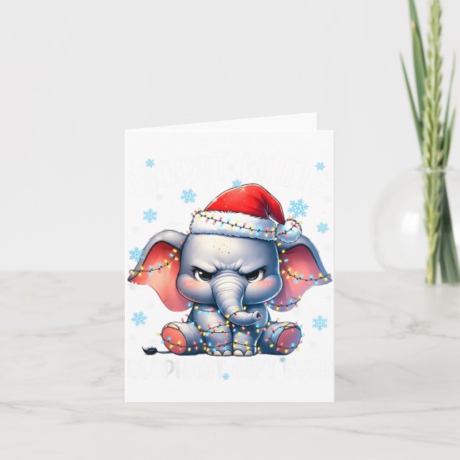Worst White Elephant Ever Christmas Xmas Under 15  Kort (Framsida)
