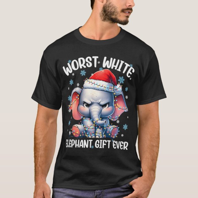 Worst White Elephant Ever Christmas Xmas Under 15  T Shirt (Framsida)