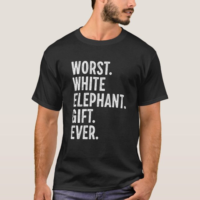 Worst White Elephant Gift Funny jul T Shirt (Framsida)