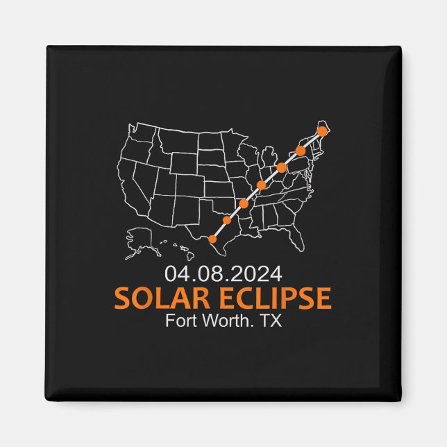Worth Texas 2024 Total Solar Eclipse Magnet (Framsidan)