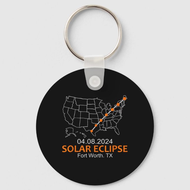 Worth Texas 2024 Total Solar Eclipse Nyckelring (Framsida)