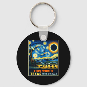 Worth Texas Total Solar Eclipse 2024 Starry Night Nyckelring