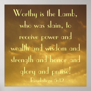 Worthy är Lambs bible verse Revelyres poster