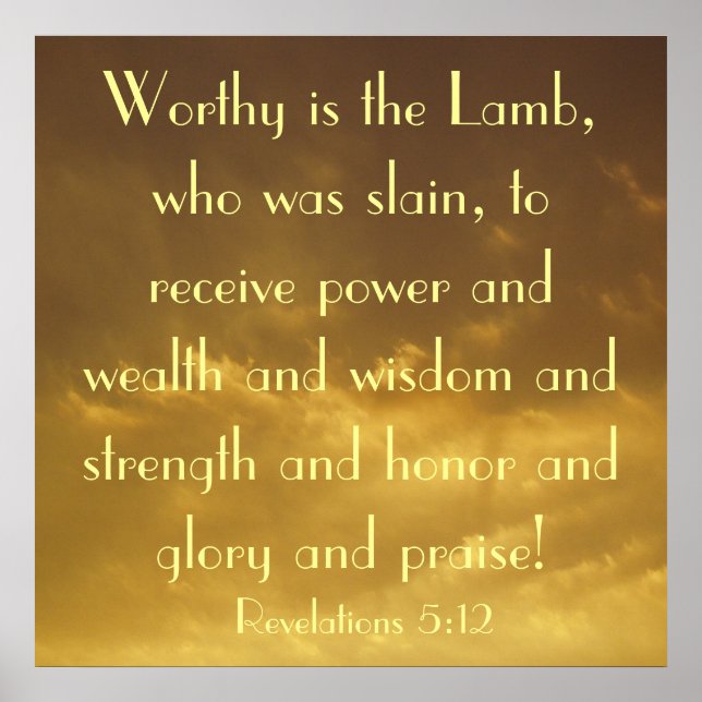 Worthy är Lambs bible verse Revelyres poster (Framsidan)