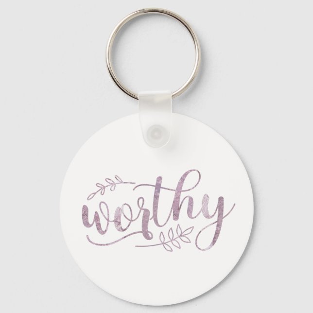 Worthy Boho Calligraphy Nyckelring (Framsida)