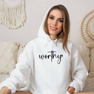 Worthy Heart Religiösa Christian Hoodie T Shirt